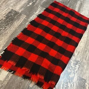 Wilfred Free Red and Black Plaid Scarf